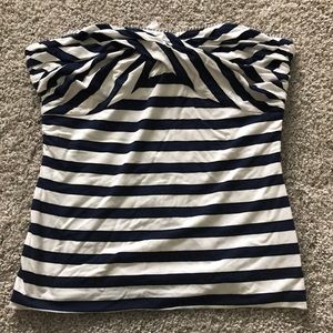 Blue and white stripe WHBM tube top NWT